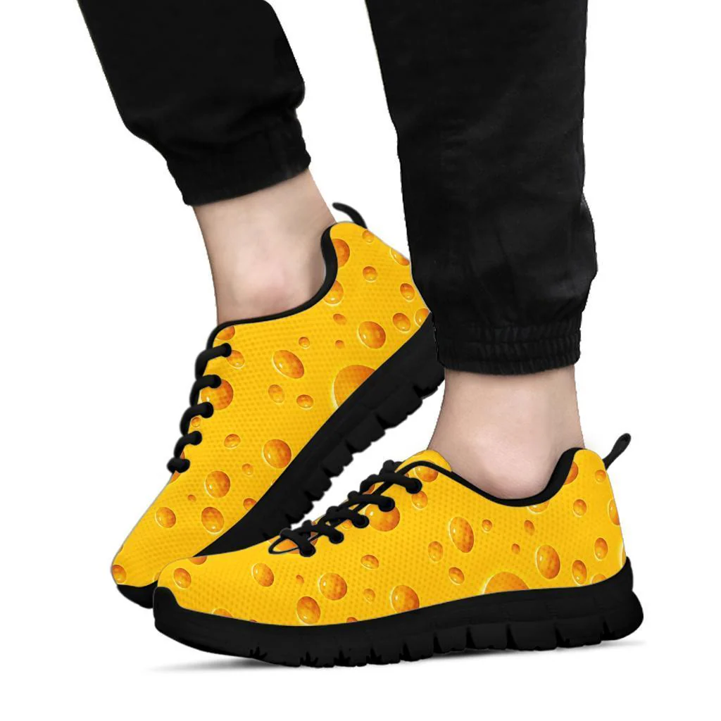 Cheese Surface Pattern Print Sneaker Shoes For Men Women-grizzshop