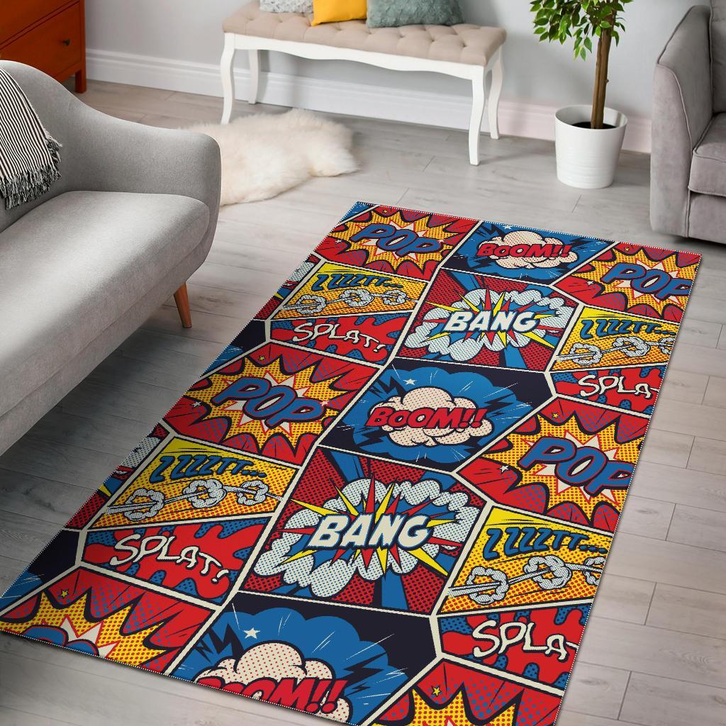 Comic Strip Book Pattern Print Floor Mat-grizzshop