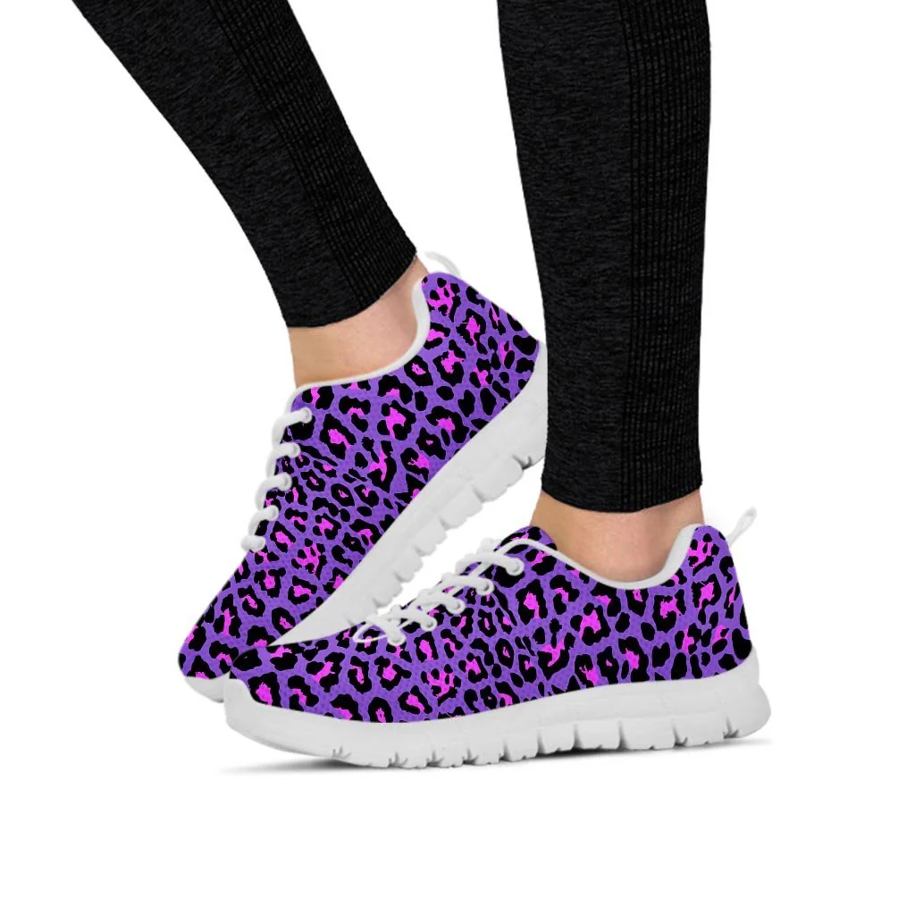 Purple Leopard Women's Sneakers-grizzshop