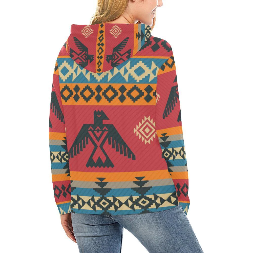 Tribal Navajo Native Indians American Aztec Print Women Pullover Hoodies -grizzshop
